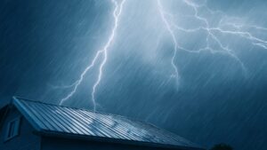 metal roofing under lightning strikes in Texas