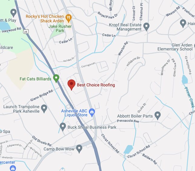 Best Choice Roofing Service Area Map