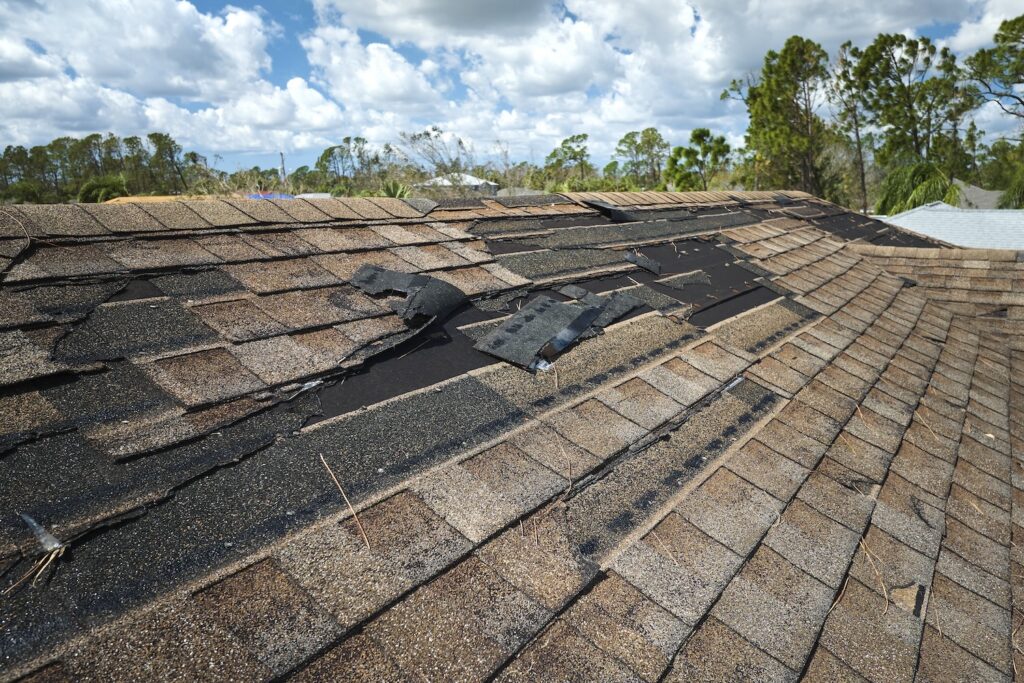 roof damage in