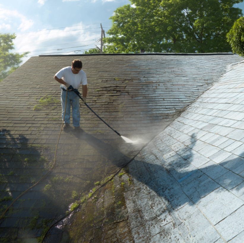 DIY roof cleaning