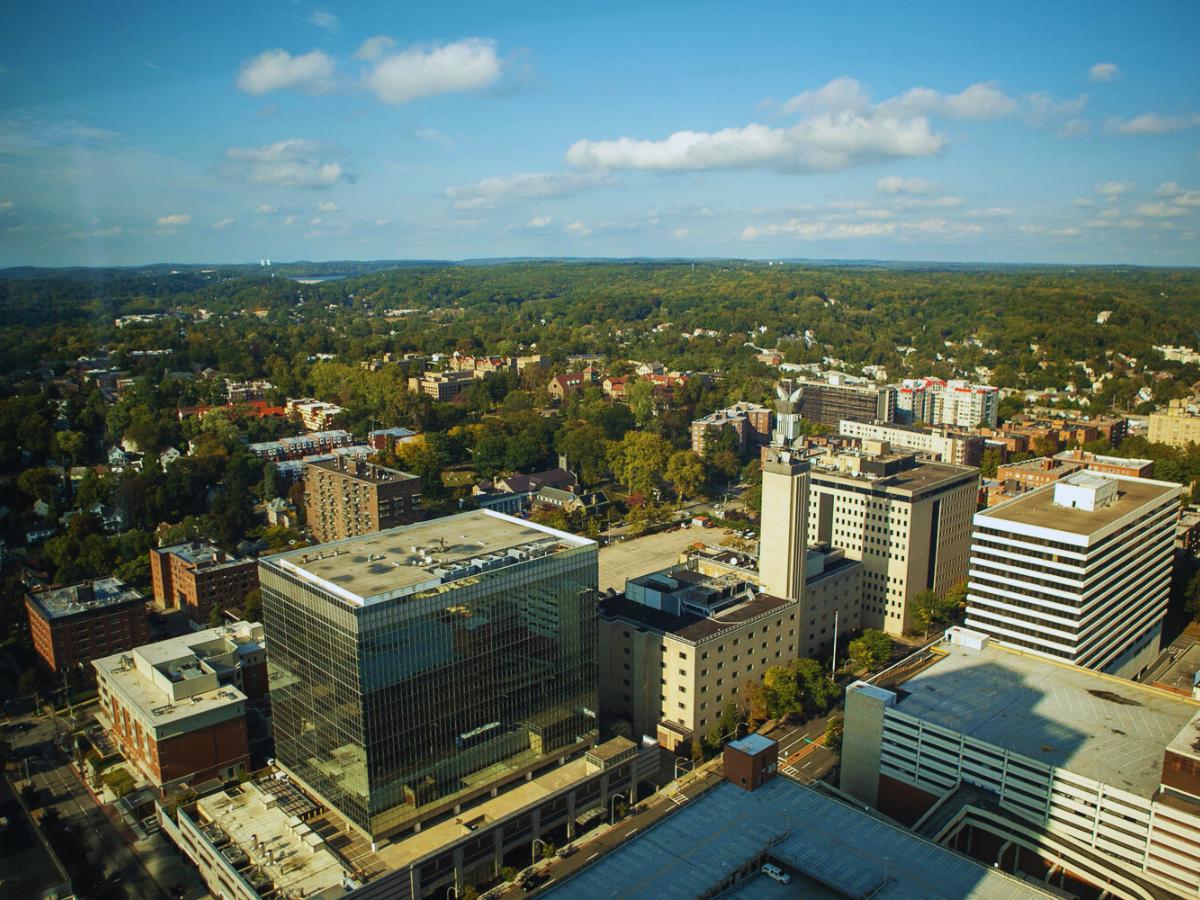 Arial View of downtown, White Plains, NY