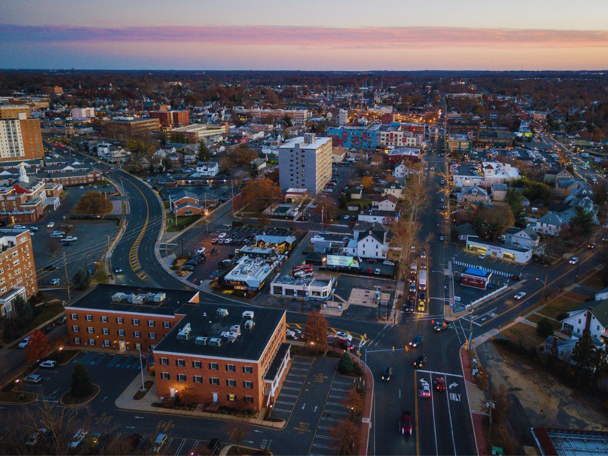 Aerial View & Sunset, Red Bank, NJ