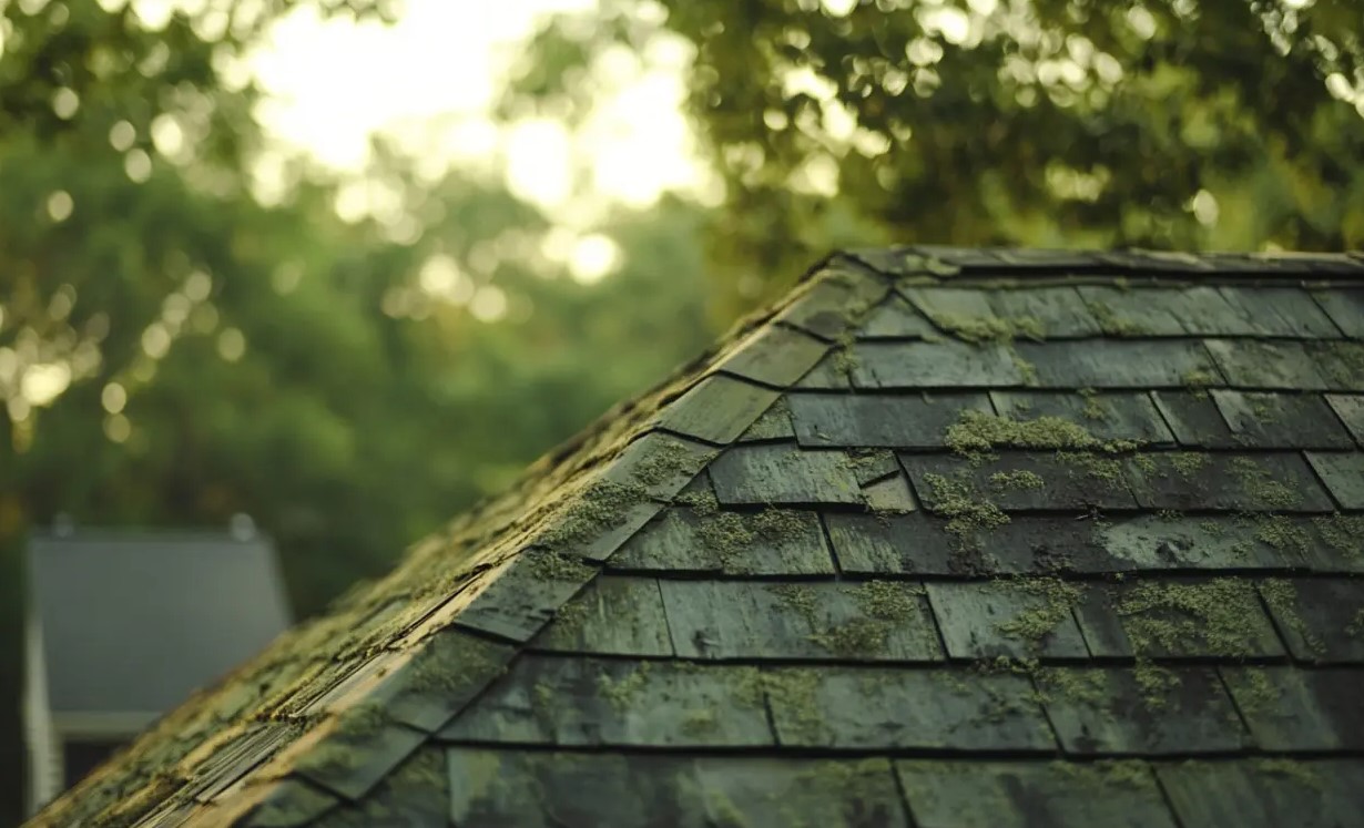 moss and algae affect asphalt shingle roofs in Tigard