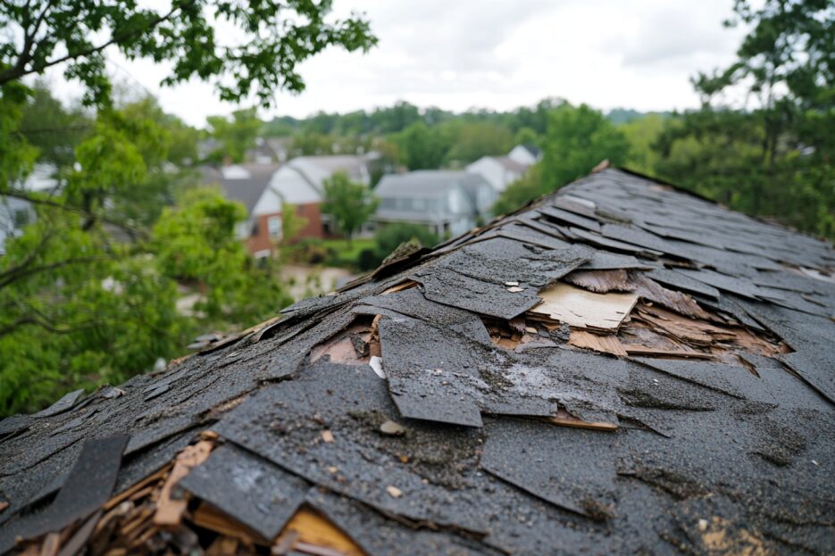 weather damage on roof, Roanoke