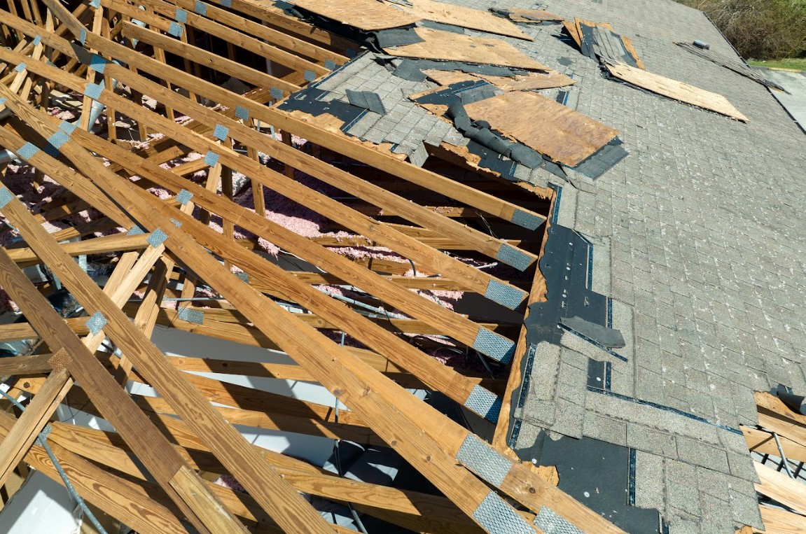 storm damaged roofs in Richmond Hill, GA