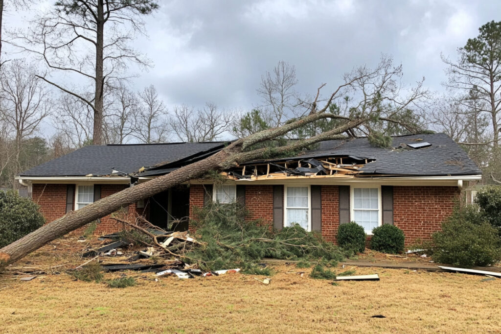 roof tree damage, Tyrone, GA