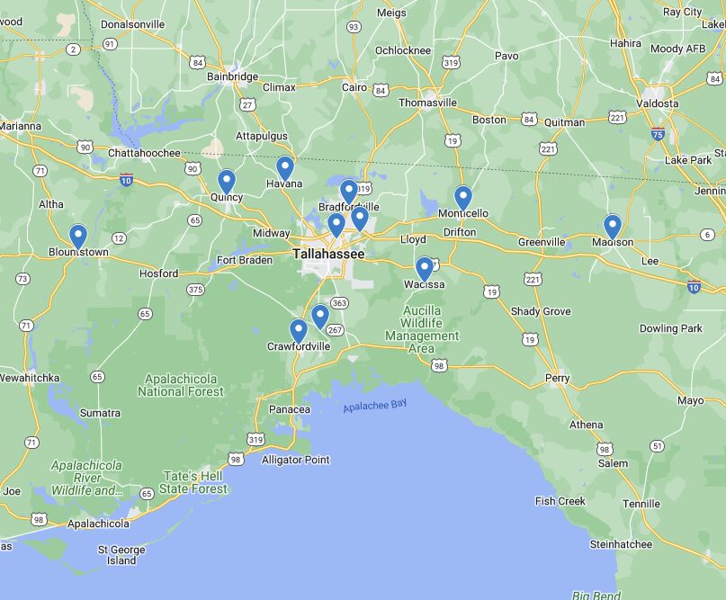 BCR service area map Tallahassee