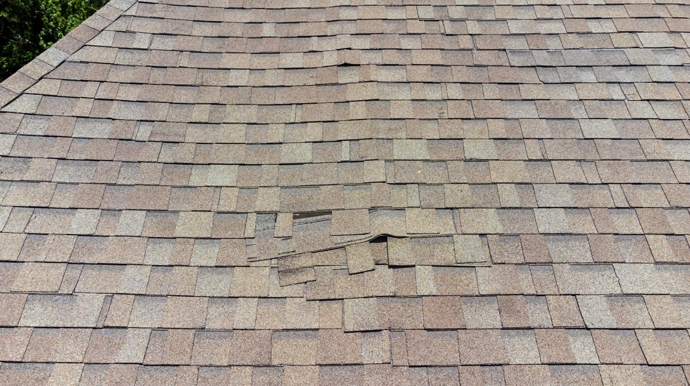 wind damage on roof in Winston Salem, NC